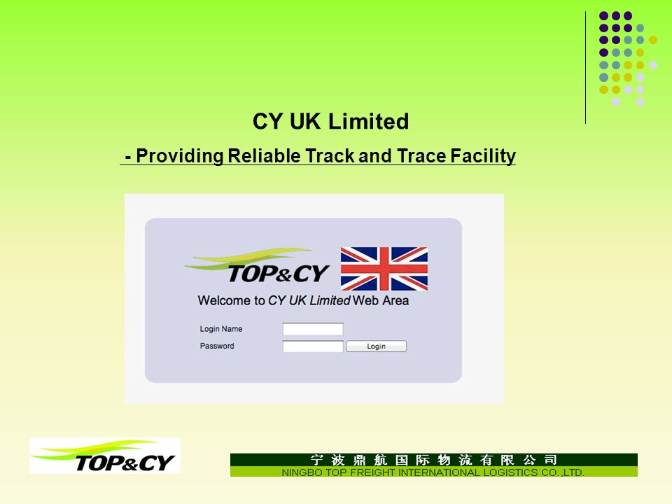 CY UK Limited - Providing Reliable Track and Trace Facility