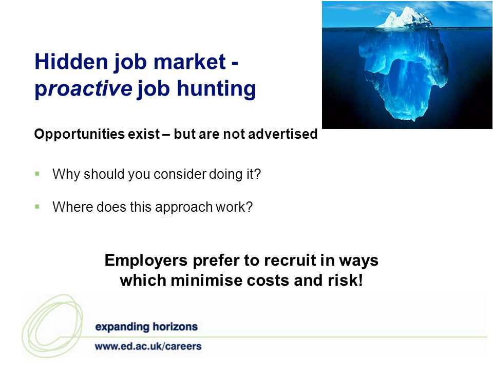 Hidden job market - proactive job hunting Why should you consider doing it.