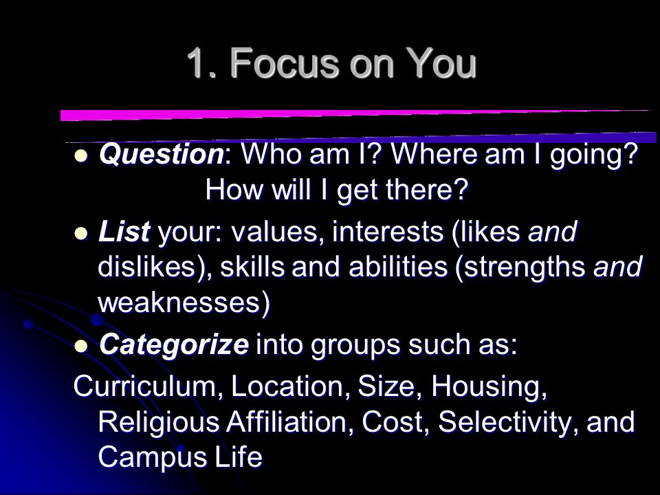 Three Basic Principles 1. Focus on you 2. Getting organized 3. Get Help