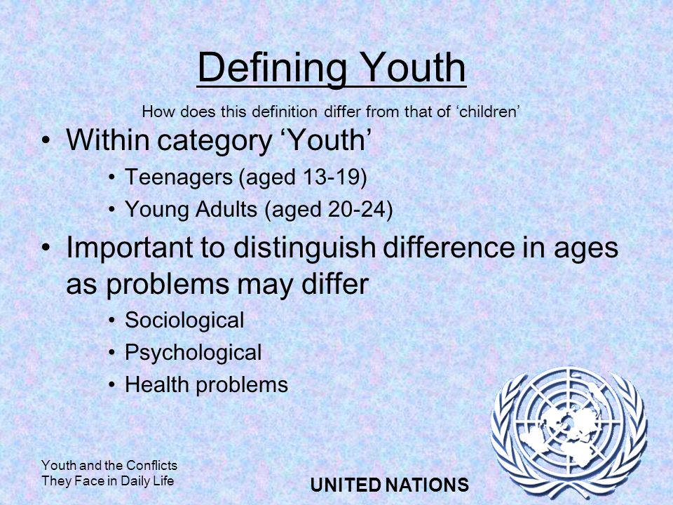 sociological definition of youth