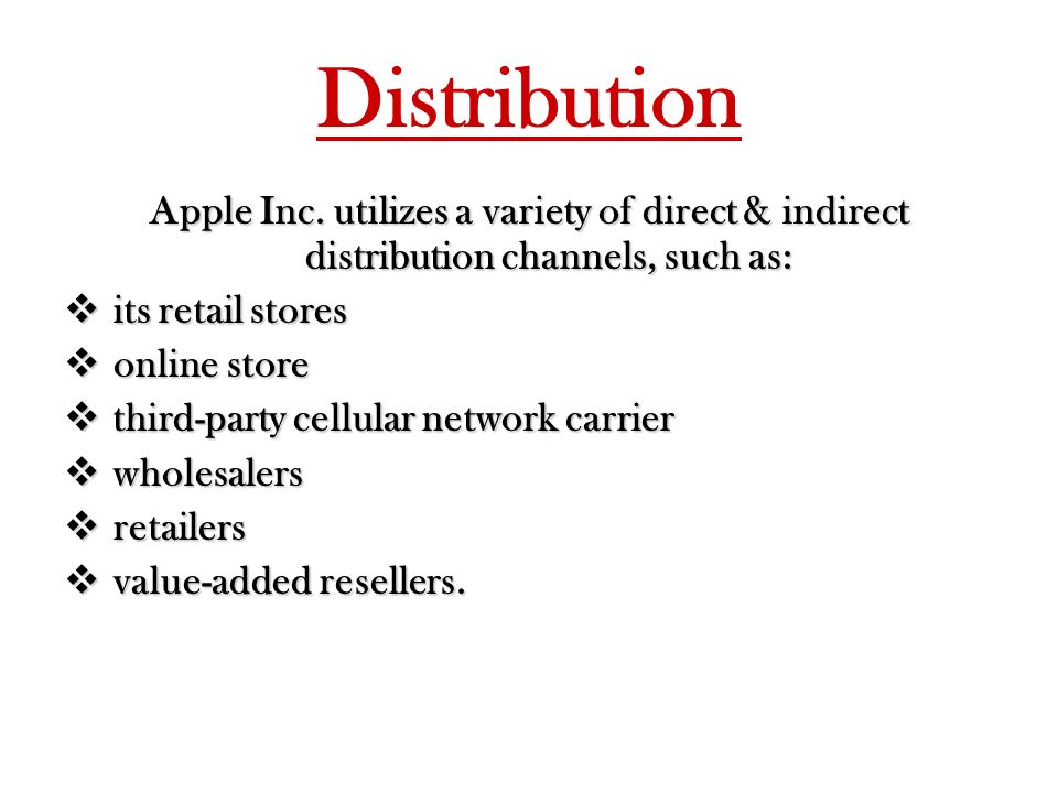 Distribution Apple Inc.