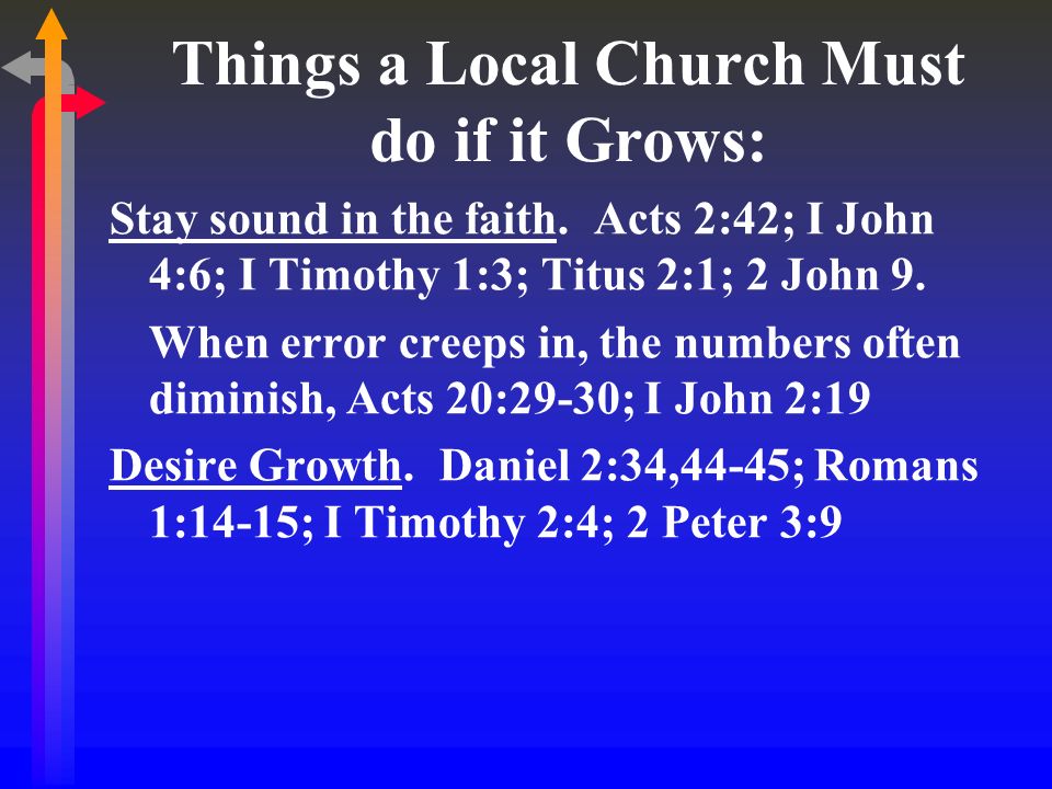 Things a Local Church Must do if it Grows: Stay sound in the faith.