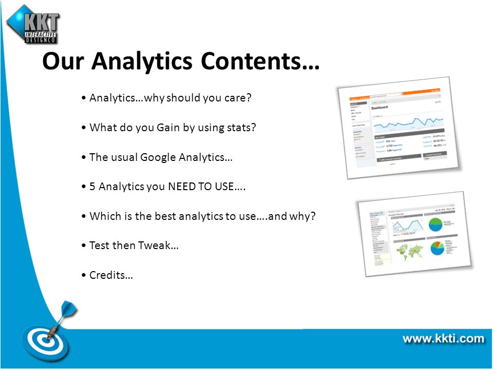 Our Analytics Contents… Analytics…why should you care.