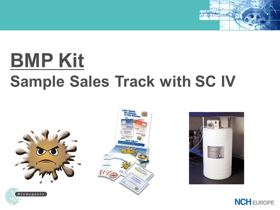 bmp kit sample sales track with sc iv making the sales presentation