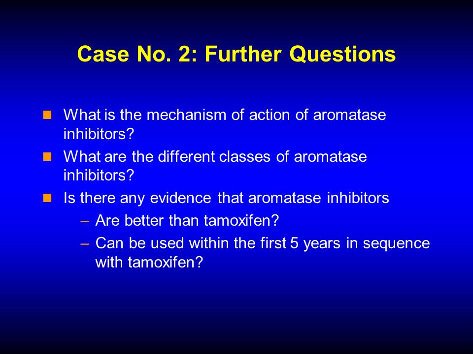 Case No. 2: Further Questions What is the mechanism of action of aromatase inhibitors.
