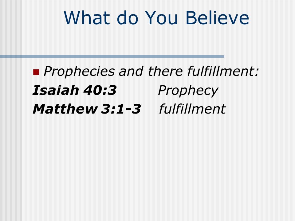 What do You Believe Proof: John 20:30-31 these are written, that ye might believe Acts 2:22 a man approved of God among you by miracles and wonders and signs