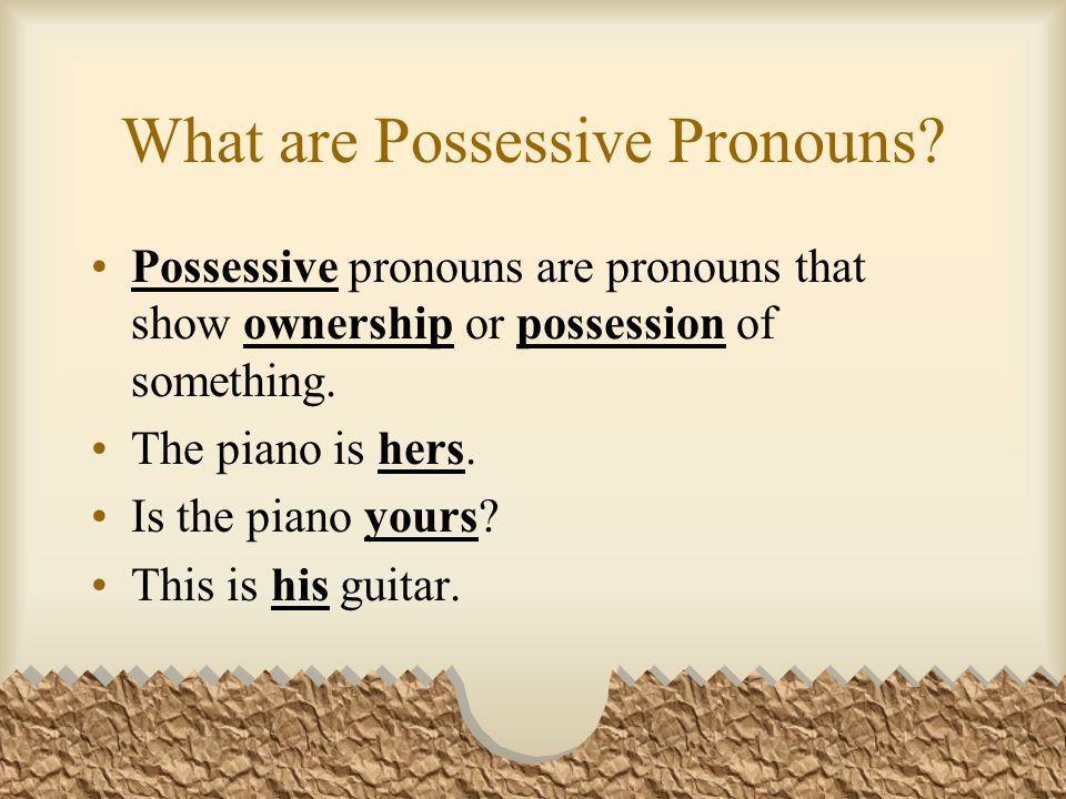 What are Possessive Pronouns.