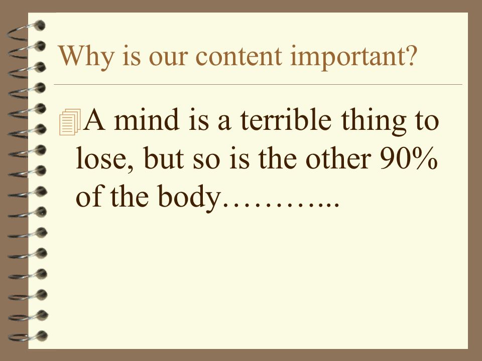 Why is our content important.
