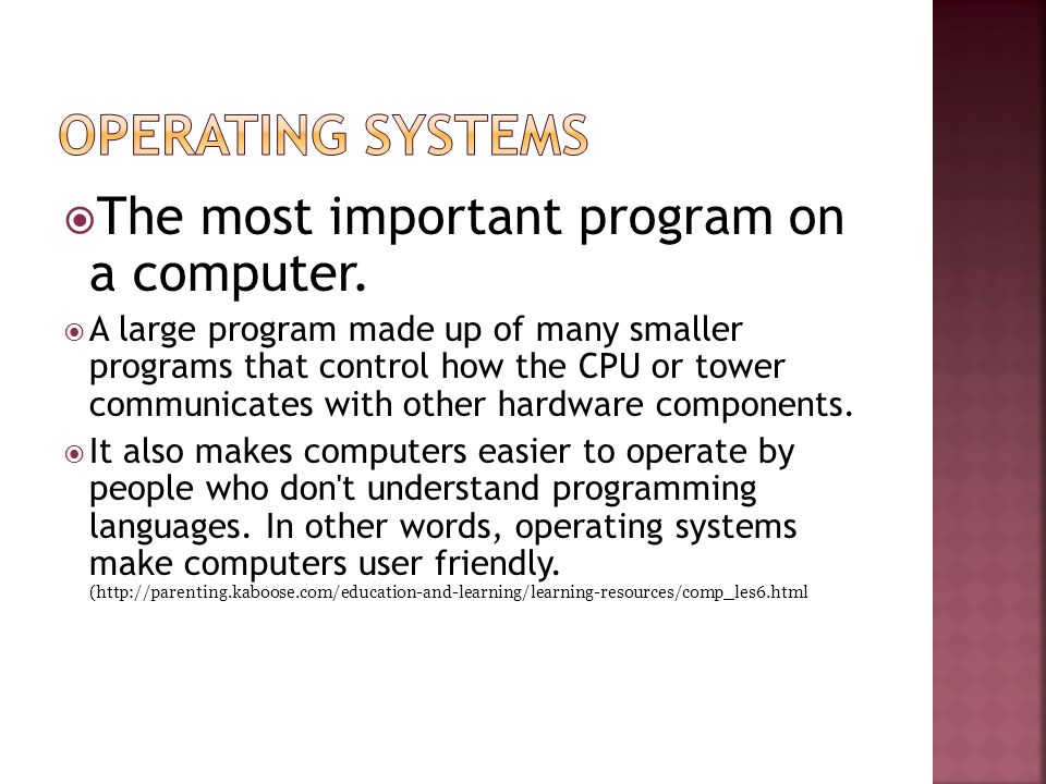 The most important program on a computer.