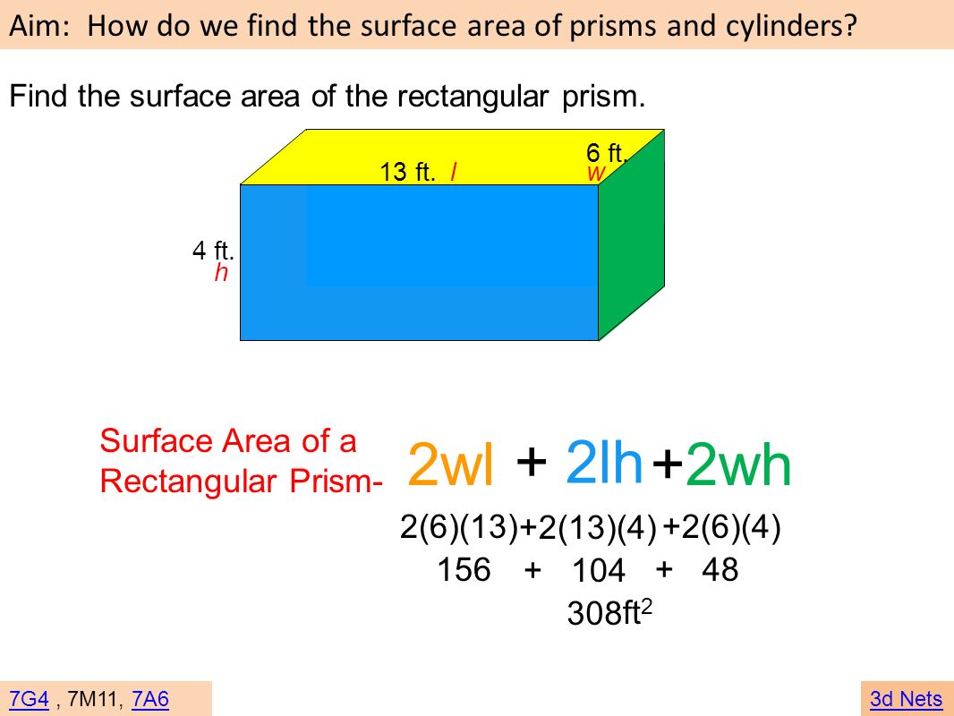 15.15 B Lateral & Total Surface Area Rectangular, Triangular Prisms