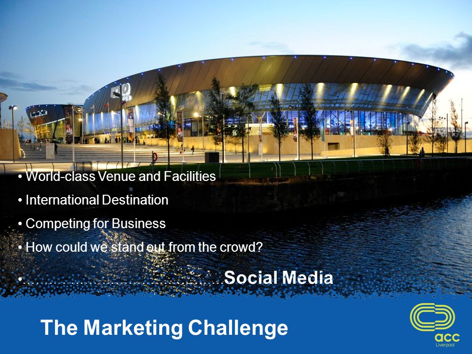 World-class Venue and Facilities International Destination Competing for Business How could we stand out from the crowd.