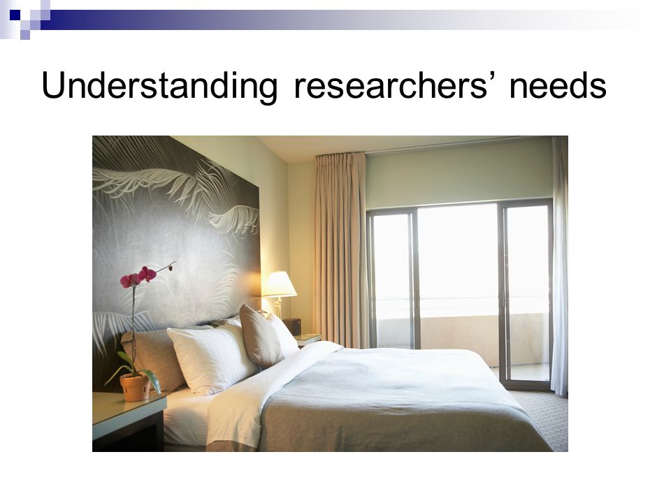 Understanding researchers needs