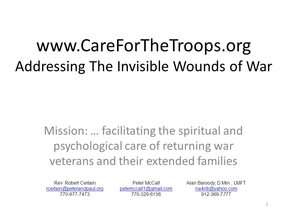 addressing the invisible wounds of war mission facilitating the