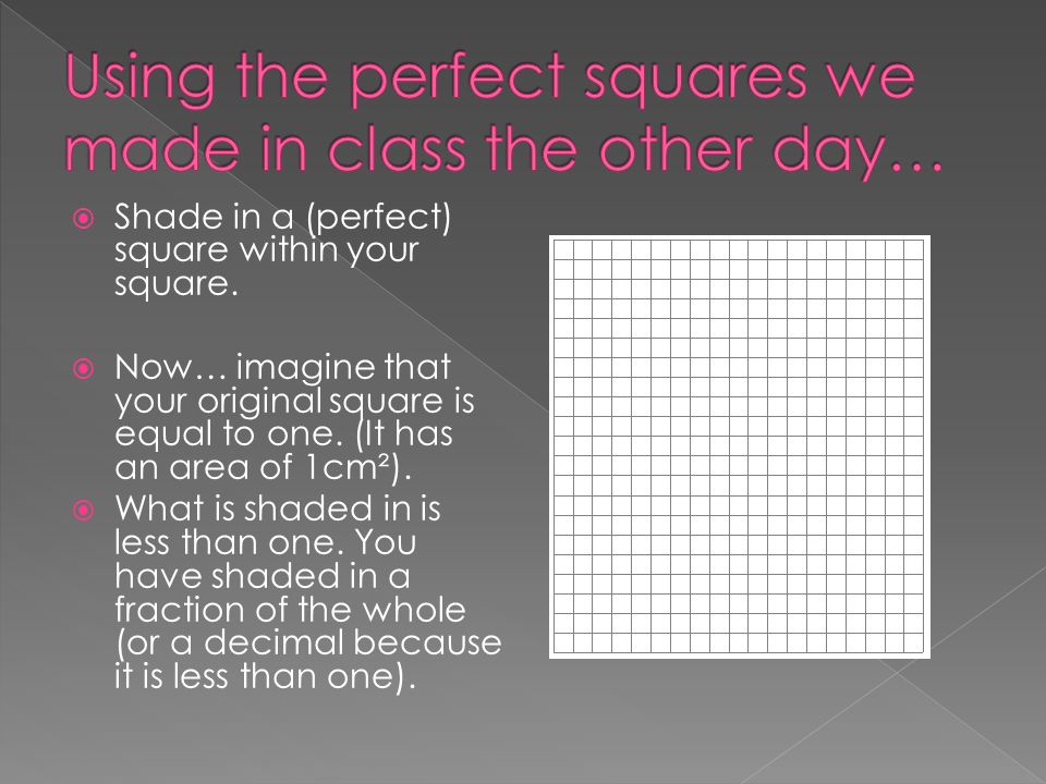 Shade in a (perfect) square within your square.