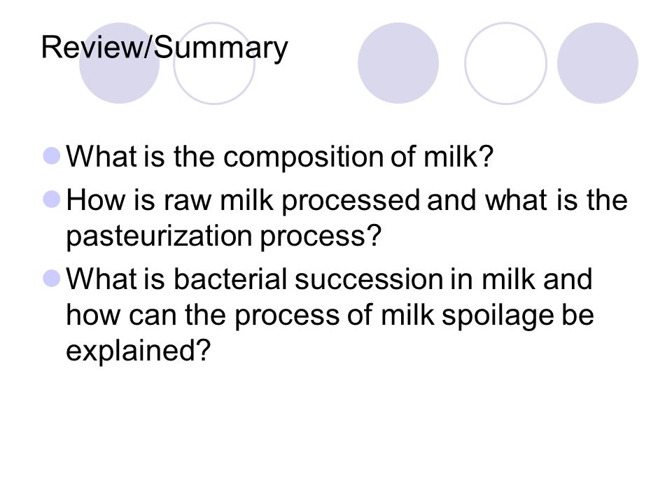 Review/Summary What is the composition of milk.