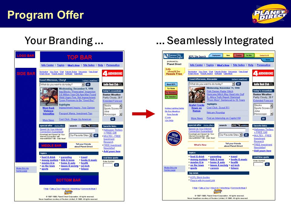Program Offer... Seamlessly Integrated Your Branding...