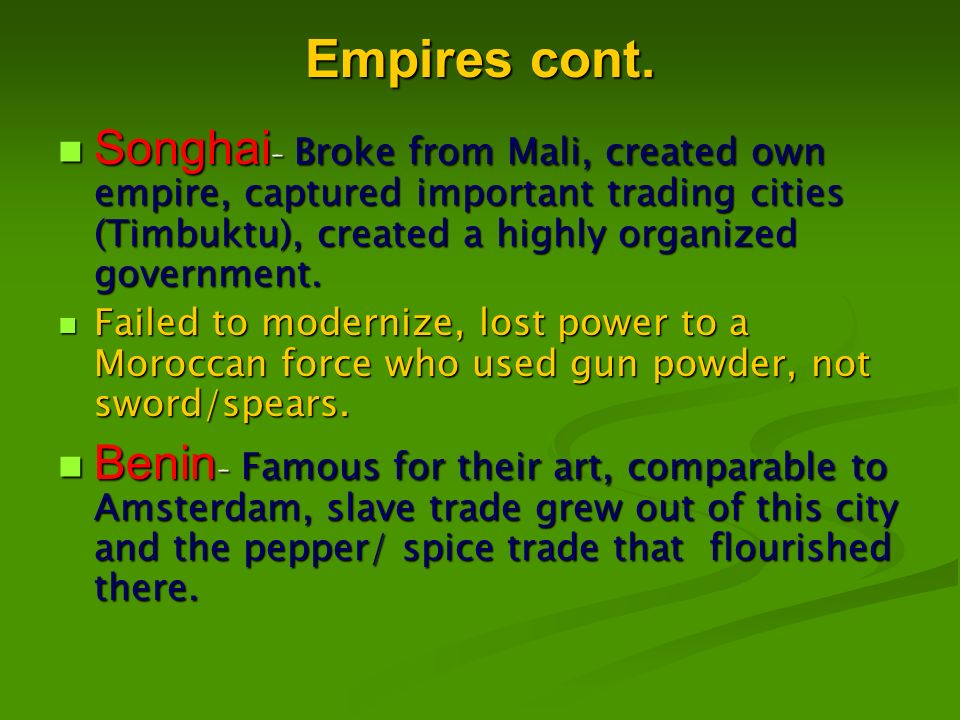 Empires cont.