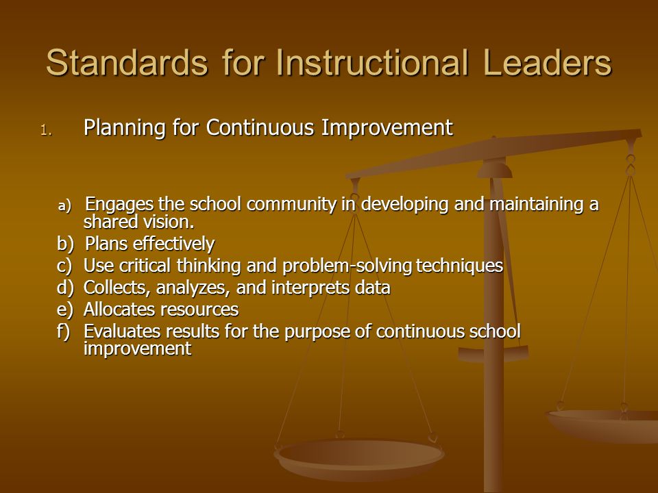 Standards for Instructional Leaders 1.