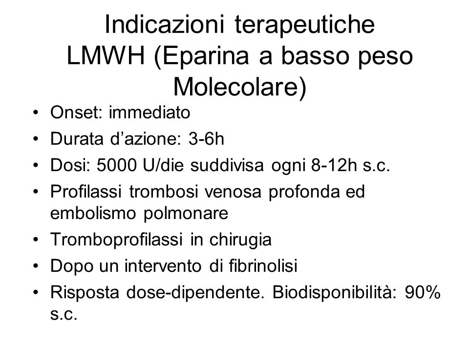 Farmaci usati prima dellintervento Basi farmacologiche del loro uso La  prevenzione del tromboembolismo. - ppt download