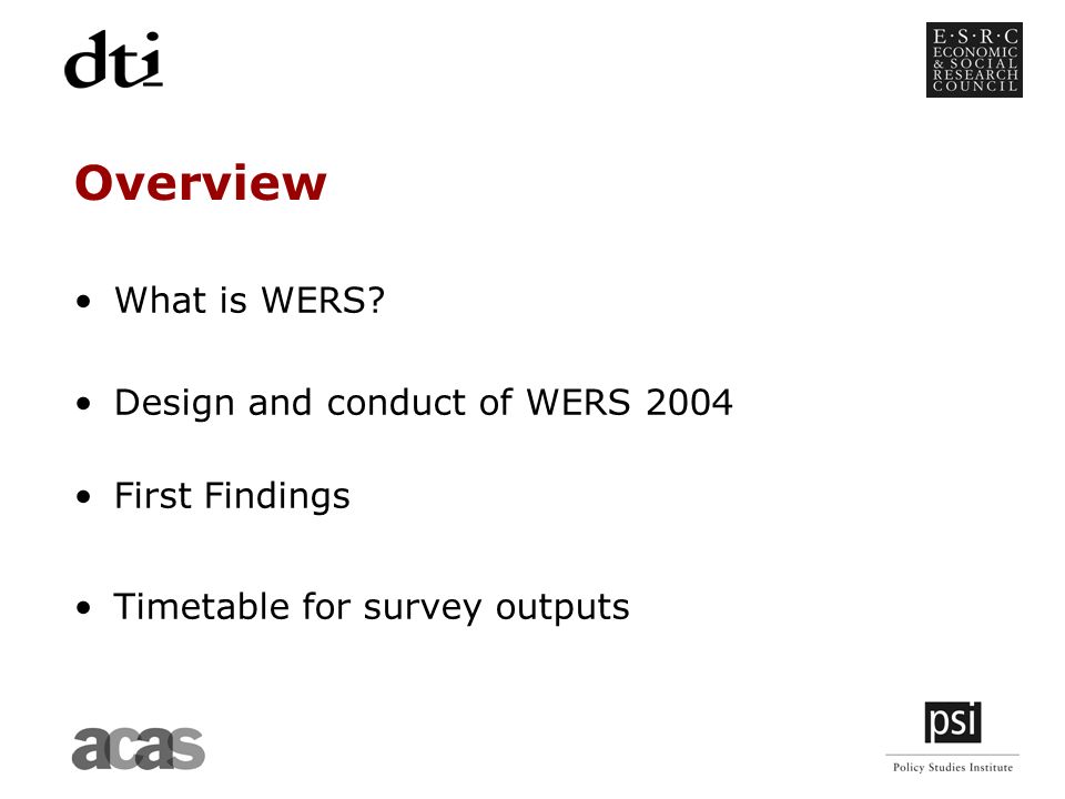 Inside the Workplace: Findings from the 2004 Workplace Employment Relations Survey