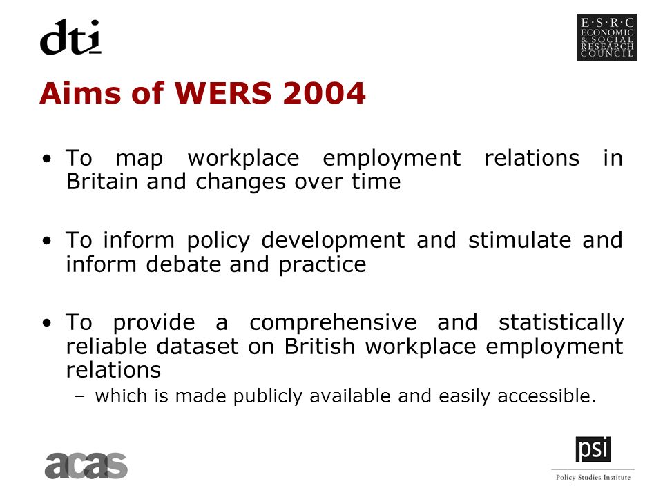Inside the Workplace: Findings from the 2004 Workplace Employment Relations Survey