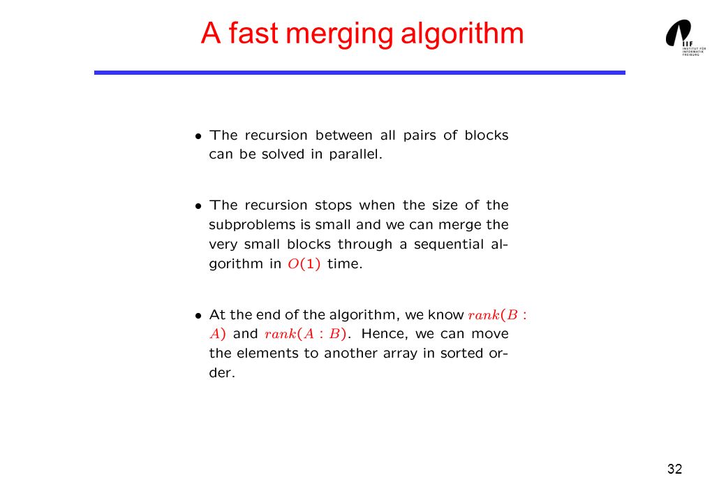 32 A fast merging algorithm
