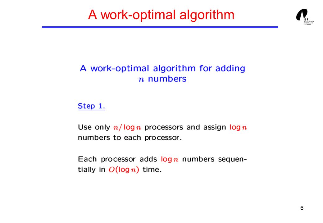 6 A work-optimal algorithm