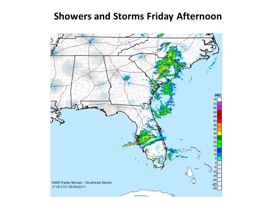 Showers and Storms Friday Afternoon