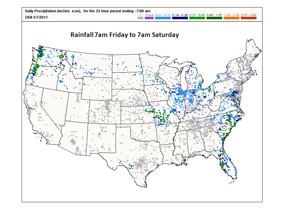 Rainfall 7am Friday to 7am Saturday