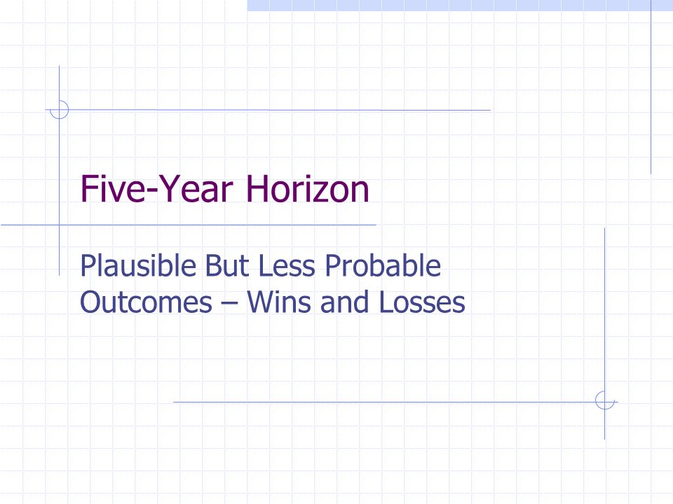 Five-Year Horizon Plausible But Less Probable Outcomes – Wins and Losses