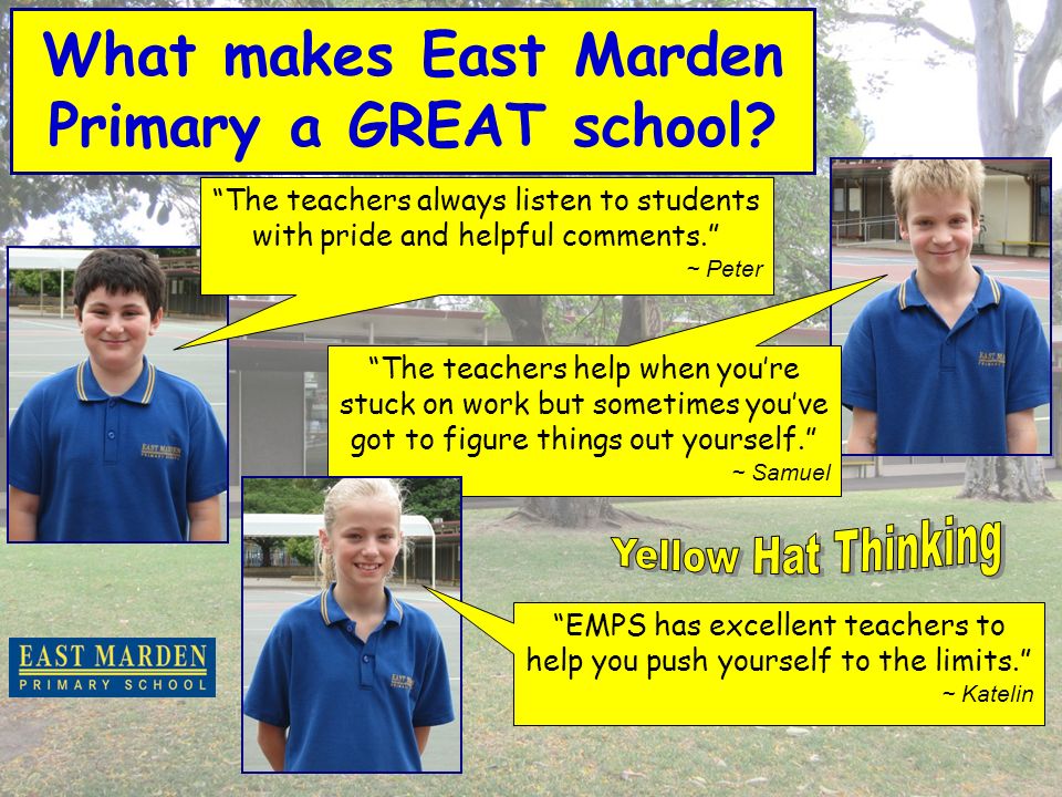 What makes East Marden Primary a GREAT school.
