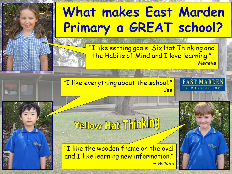 What makes East Marden Primary a GREAT school.