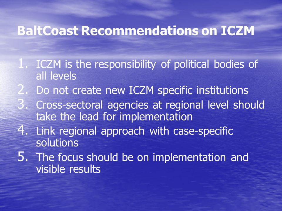 BaltCoast Recommendations on ICZM