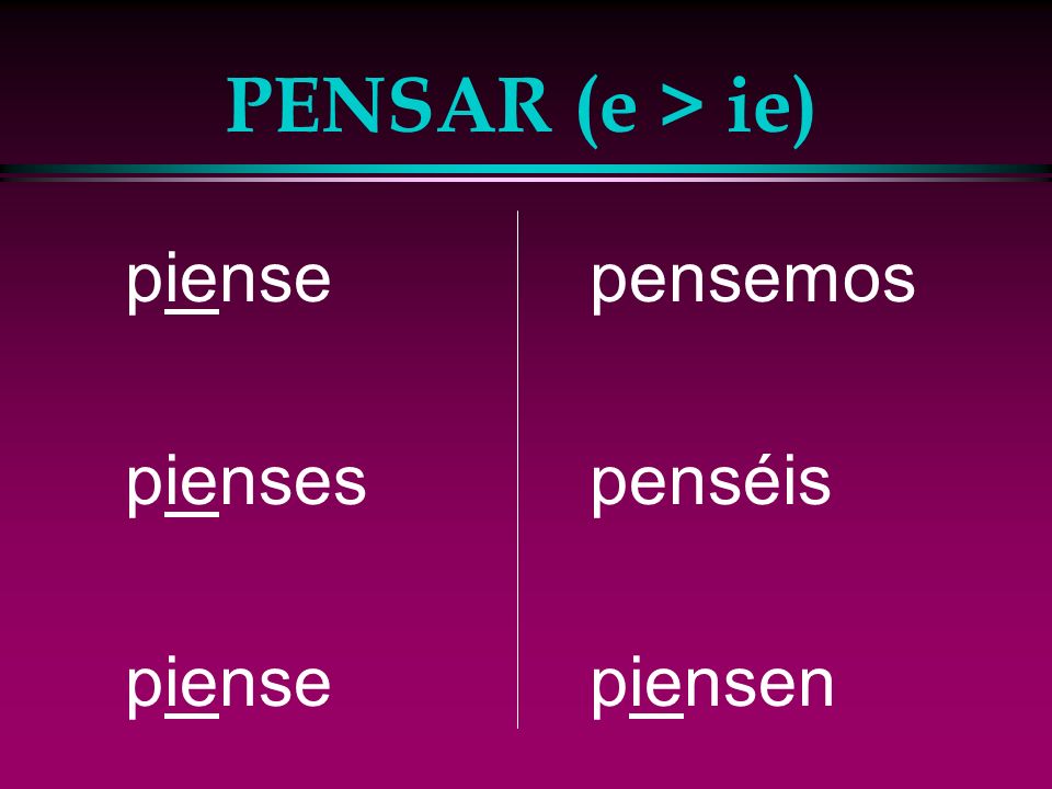 The Subjunctive l Stem-changing –ar and –er verbs in the present tense also change in the subjunctive.