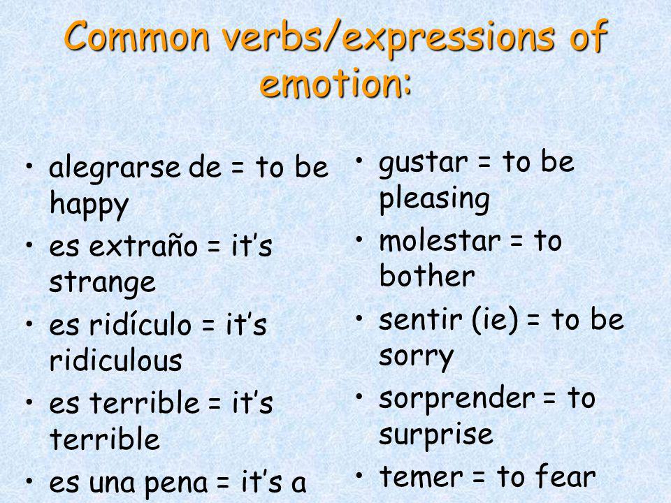 verb signaling + QUE + verb in subjunctive subjunctive Examples: La maestra manda + QUE + hagamos la tarea.