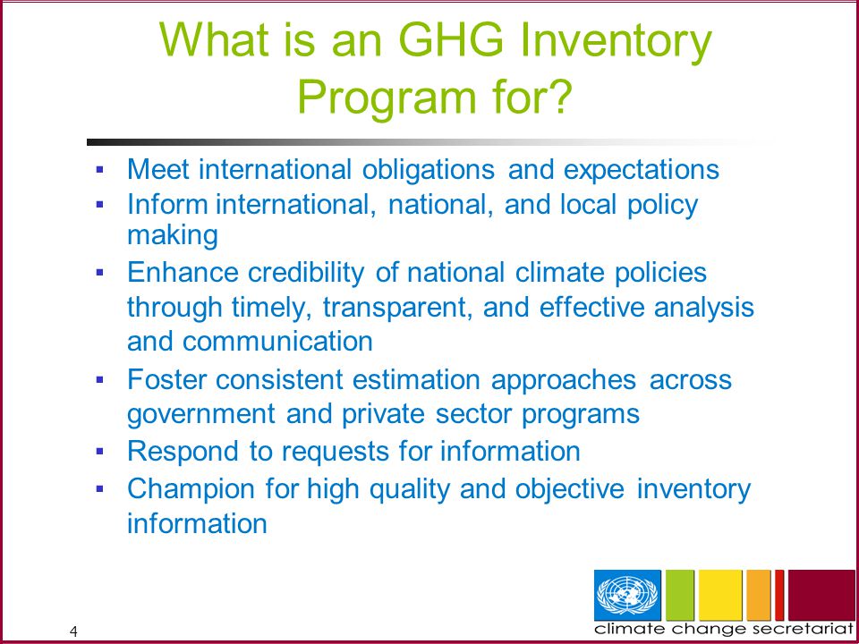 4 What is an GHG Inventory Program for.