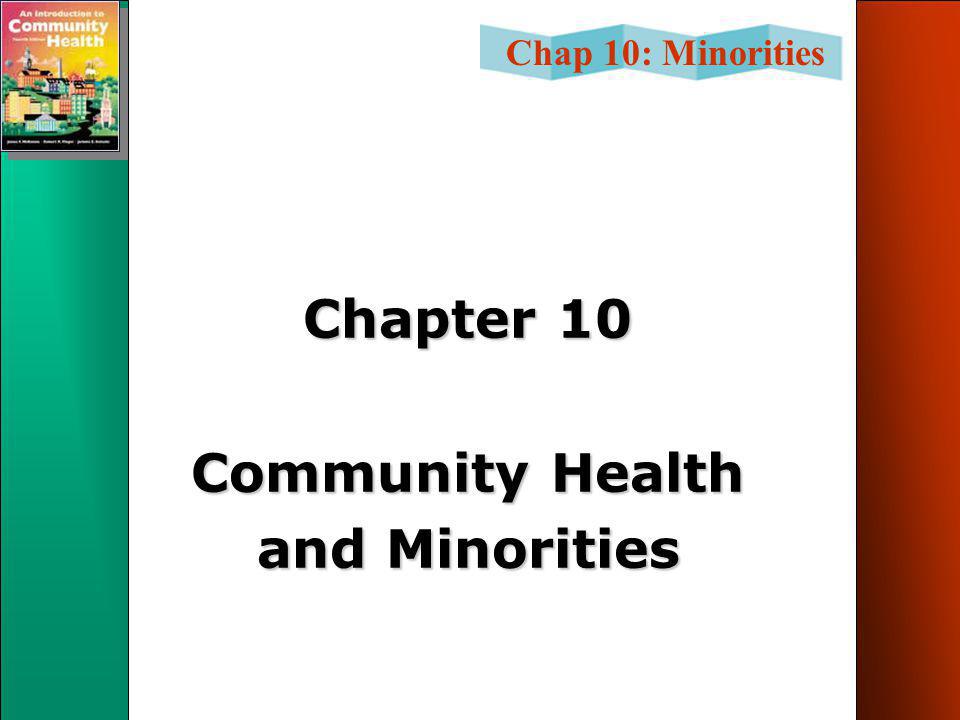 Chap 10: Minorities Chapter 10 Community Health and Minorities