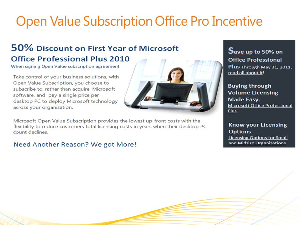 Open Value Subscription Office Pro Incentive