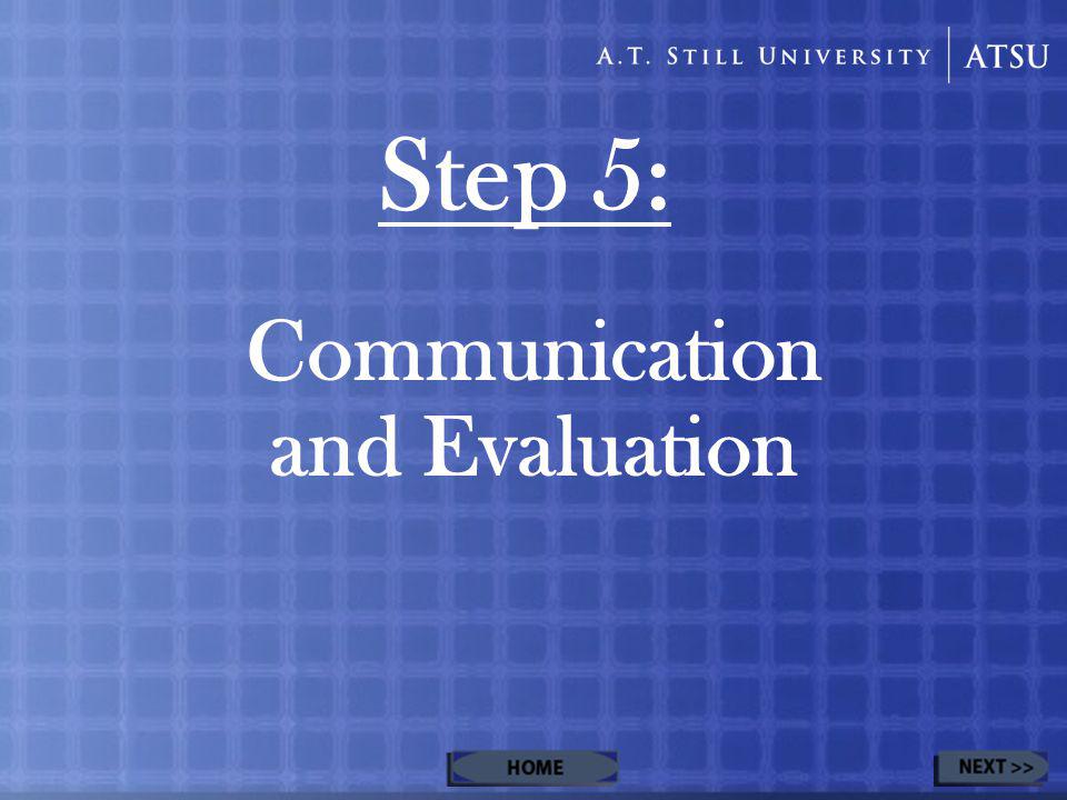 Step 5: Communication and Evaluation