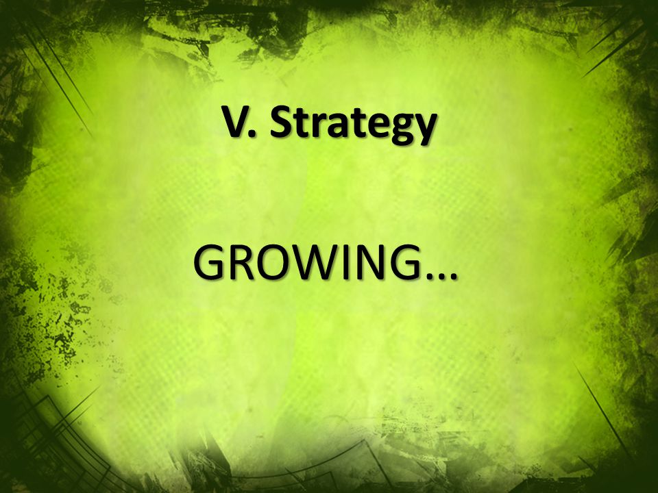 V. Strategy GROWING…