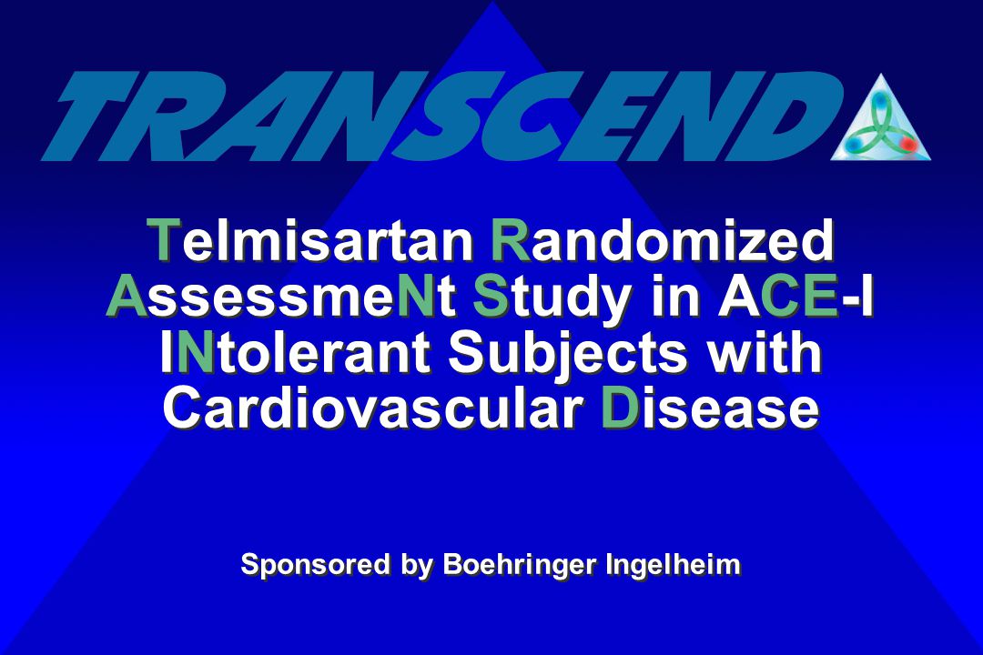 Telmisartan Randomized AssessmeNt Study in ACE-I INtolerant Subjects with Cardiovascular Disease Sponsored by Boehringer Ingelheim