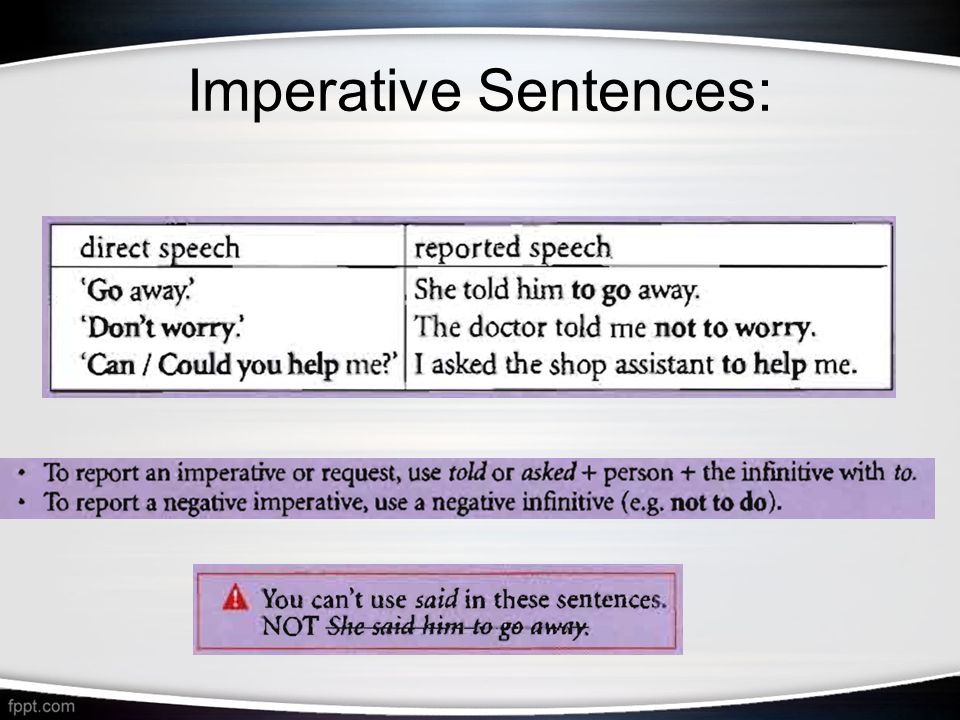 Imperative Sentences: