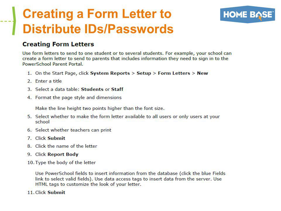 Creating a Form Letter to Distribute IDs/Passwords