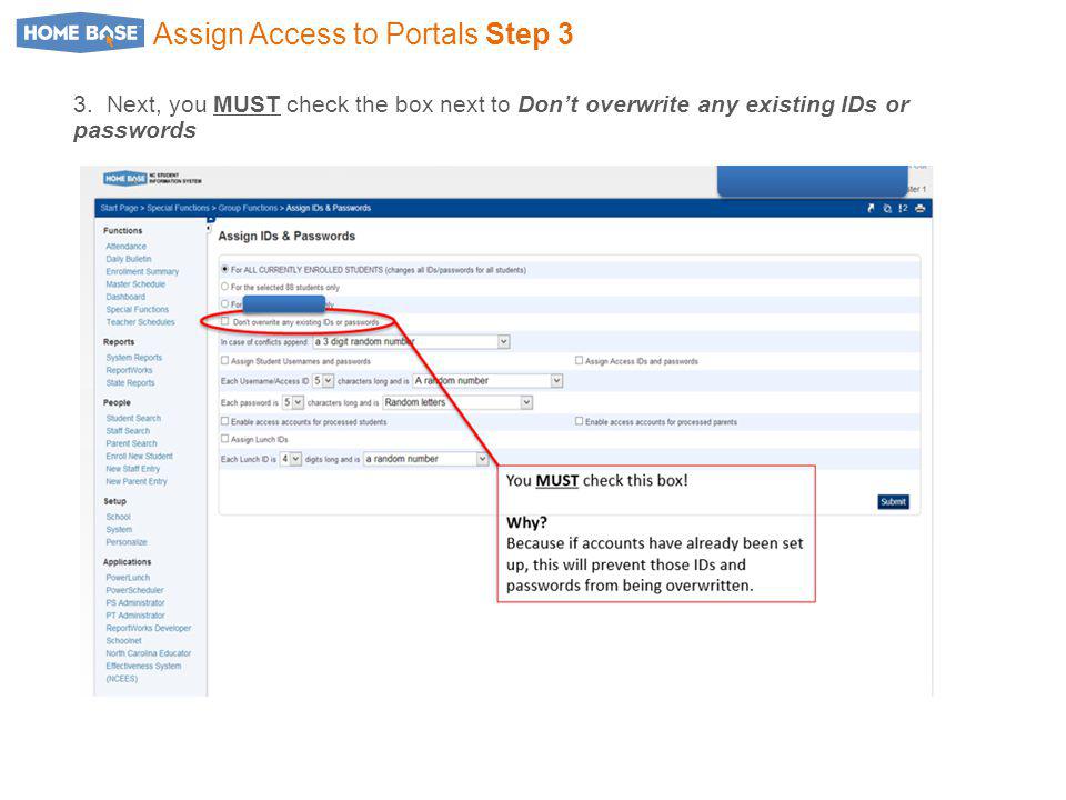 Assign Access to Portals Step 3 3.