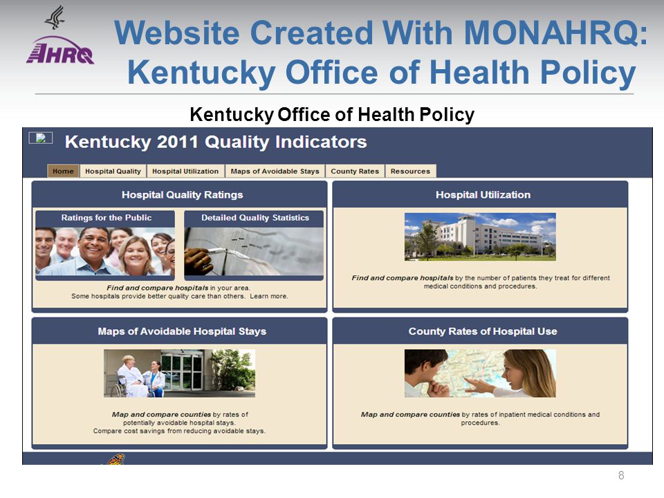 Website Created With MONAHRQ: Kentucky Office of Health Policy Kentucky Office of Health Policy 8