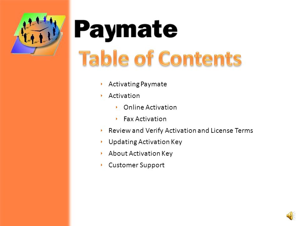 Activating Paymate Acclaim