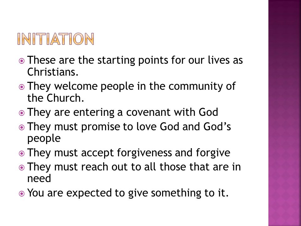  These are the starting points for our lives as Christians.