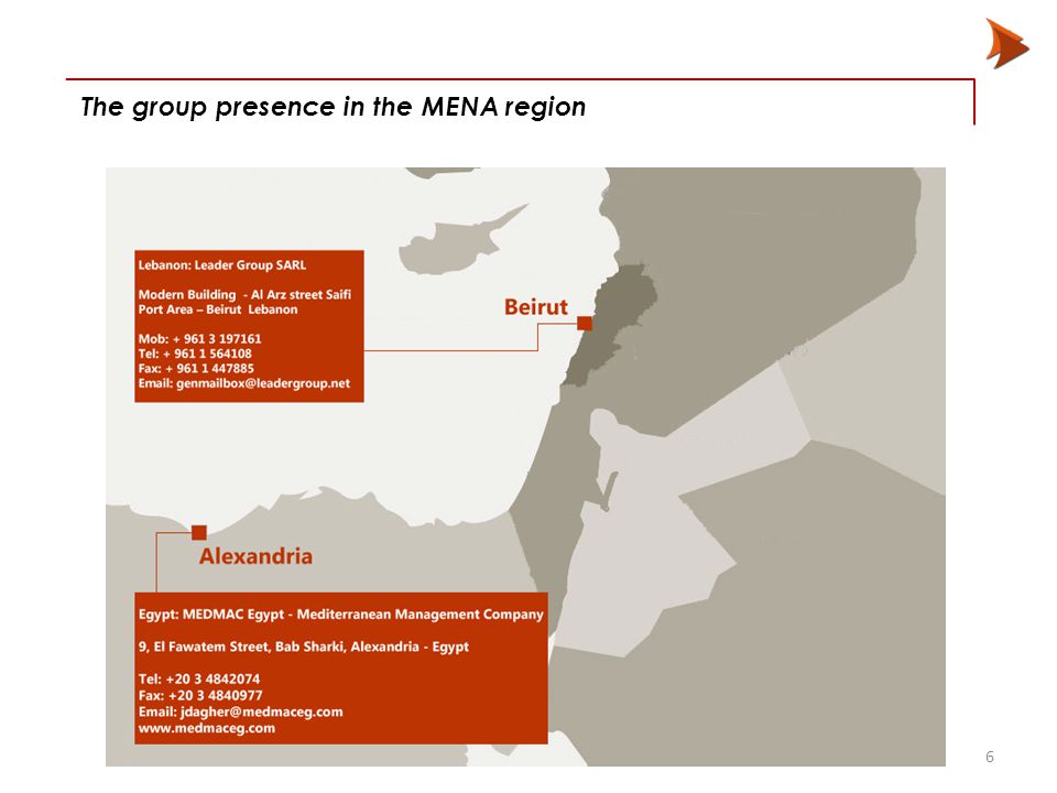 6 The group presence in the MENA region