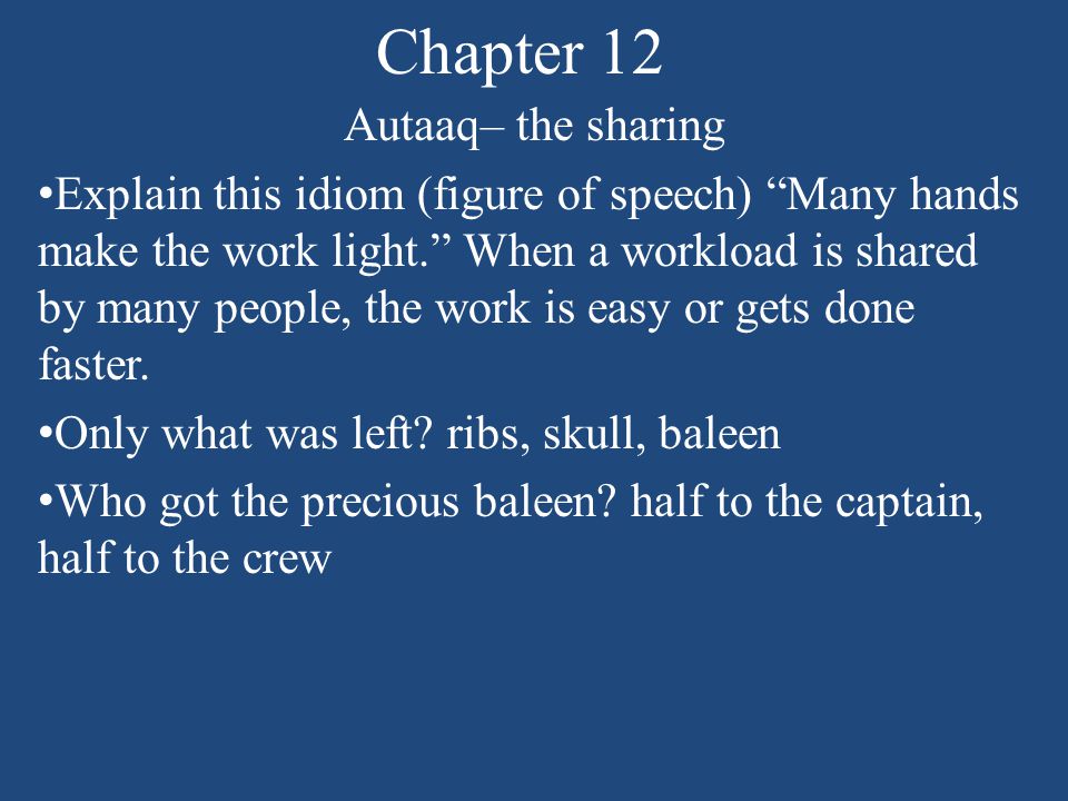 Chapter 12 Autaaq– the sharing. Chapter 12 Autaaq– the sharing autaaq (ow  tok) - ppt download