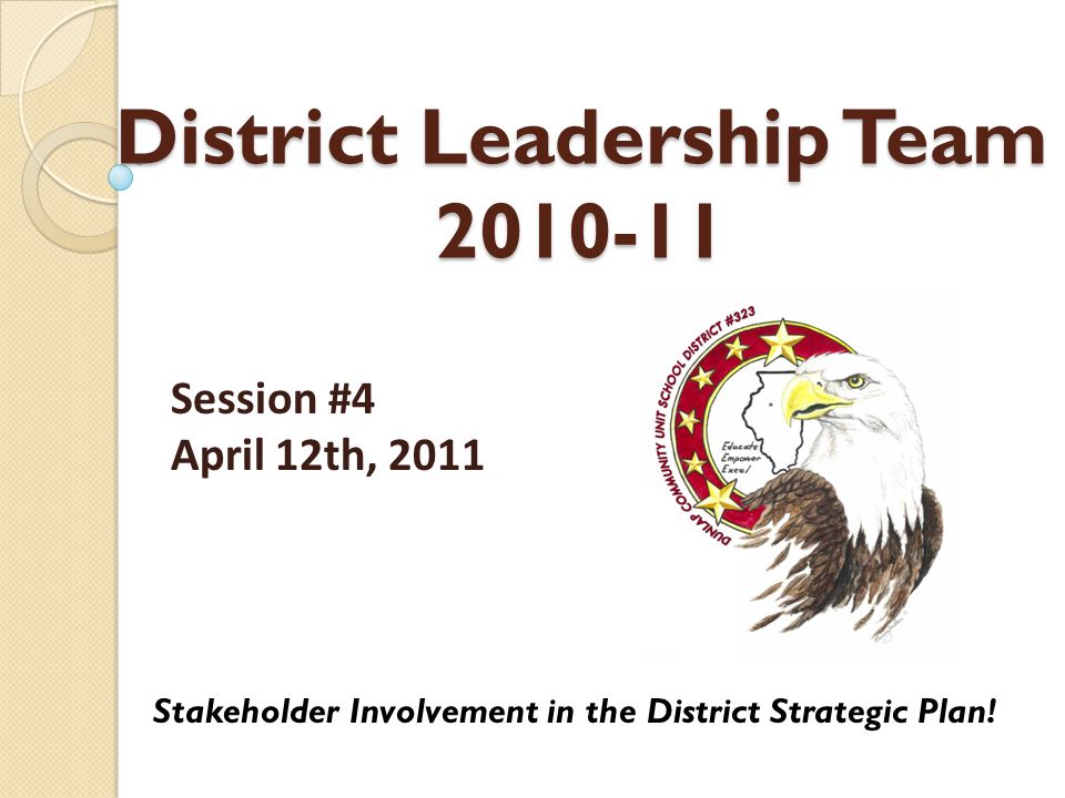 District Leadership Team Stakeholder Involvement in the District Strategic Plan.